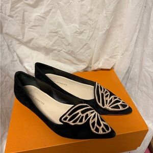 Sophia Webster Women's Bibi Butterfly Suede Pointed Flats size 37